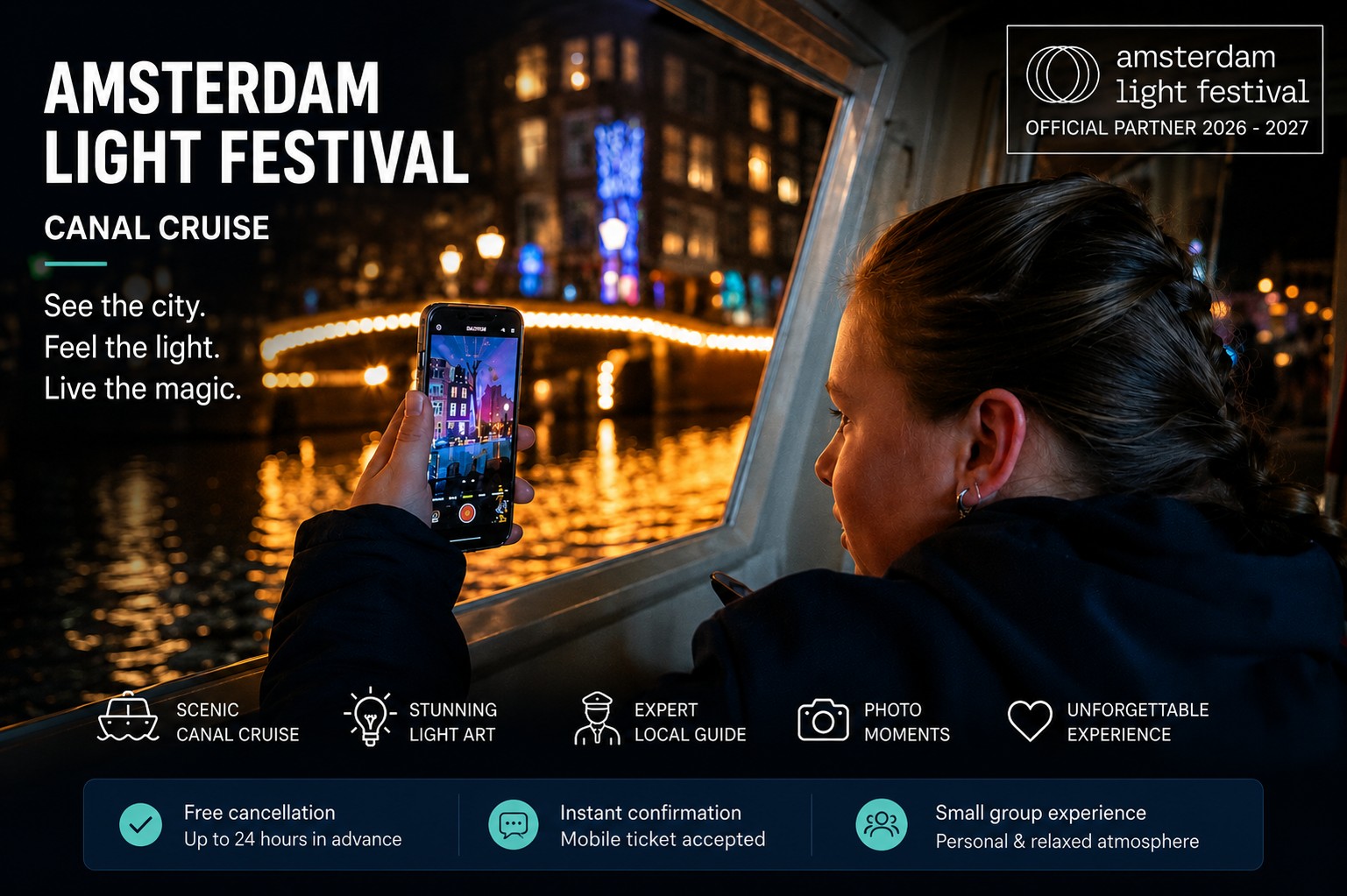 Rondvaart door het Amsterdam Light Festival